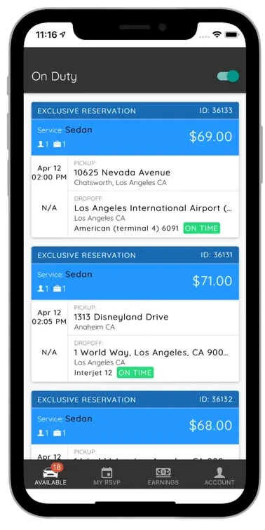 Prime Time Shuttle Driver App